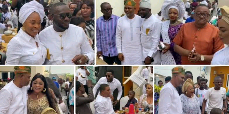 Tope Alabi, Iya Eweko, Jide Kosoko, Sola Kosoko, and Others Storm Yomi Fabiyi’s Son Naming Ceremony