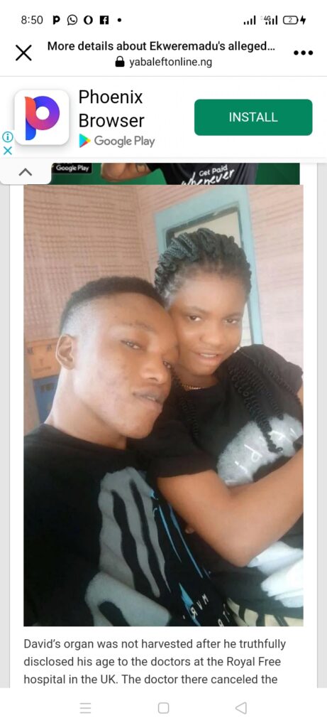 Ekweremadu’s alleged 21-year-old organ donor unfolds as photo of him and his girlfriend surface