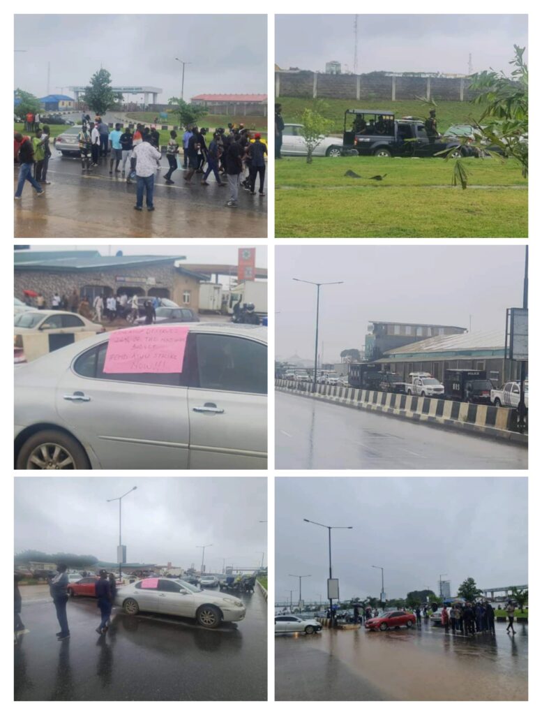 NANS Protests Over ASUU Strike At Lagos Airport