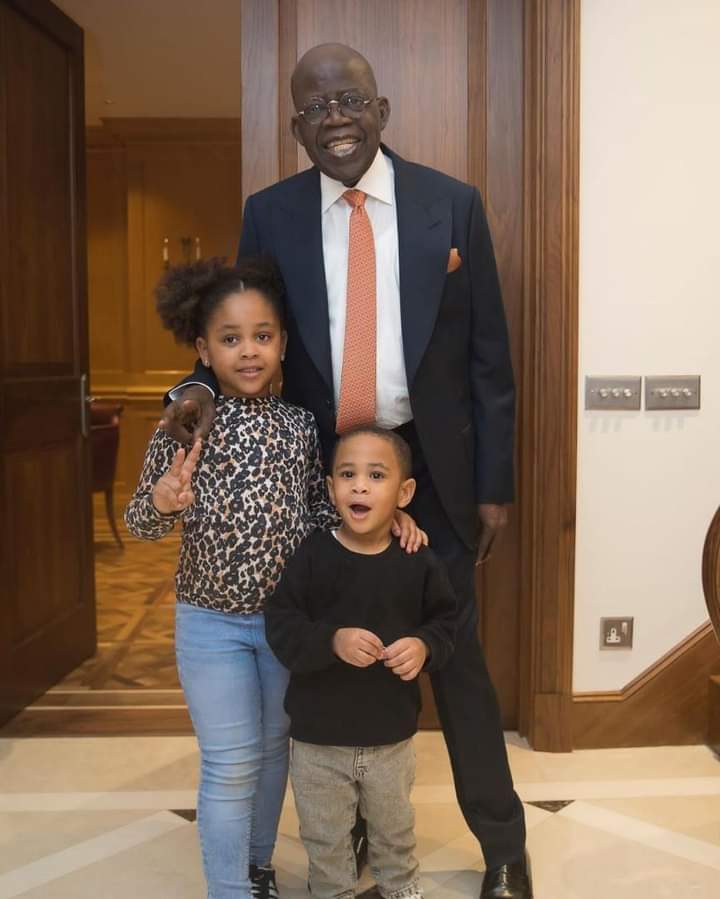 Photostory: Son Shares Photos Of Tinubu Playing With Grandchildren