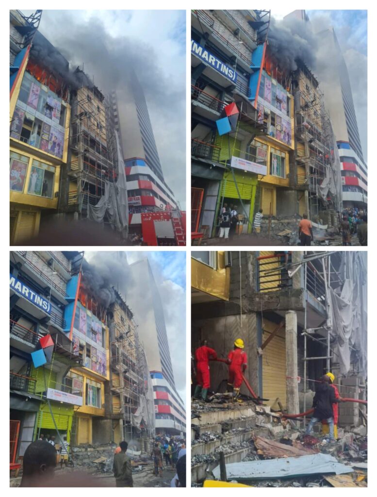 Photostory: Fire Guts Storey Building On Lagos Island