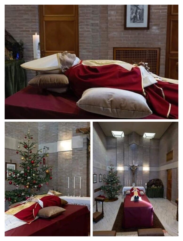 Late Pope Benedict Lying In Home Chapel