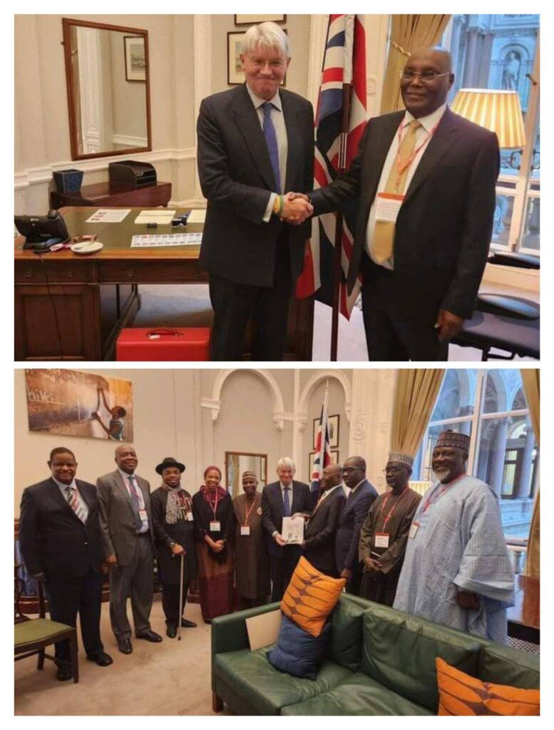 Atiku meets with UK minister in london