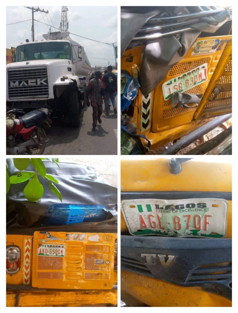 Two Dead As Truck Collides With Tricycles In Lagos