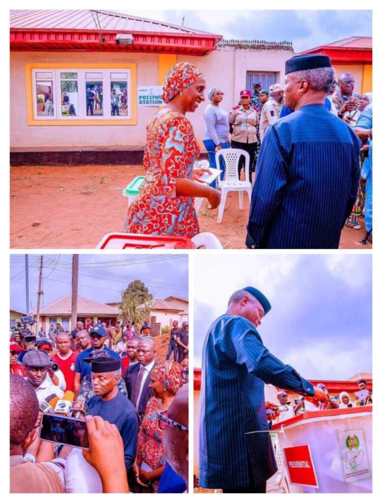 Photostory:Vice President of Nigeria,Yemi Osinbajo voted at Ikenne,Ogun State polling unit.