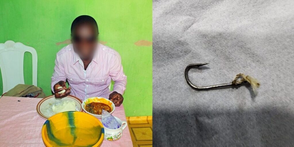 Nigerian man narrates how he almost swallowed a metal hook in soup while eating at funeral