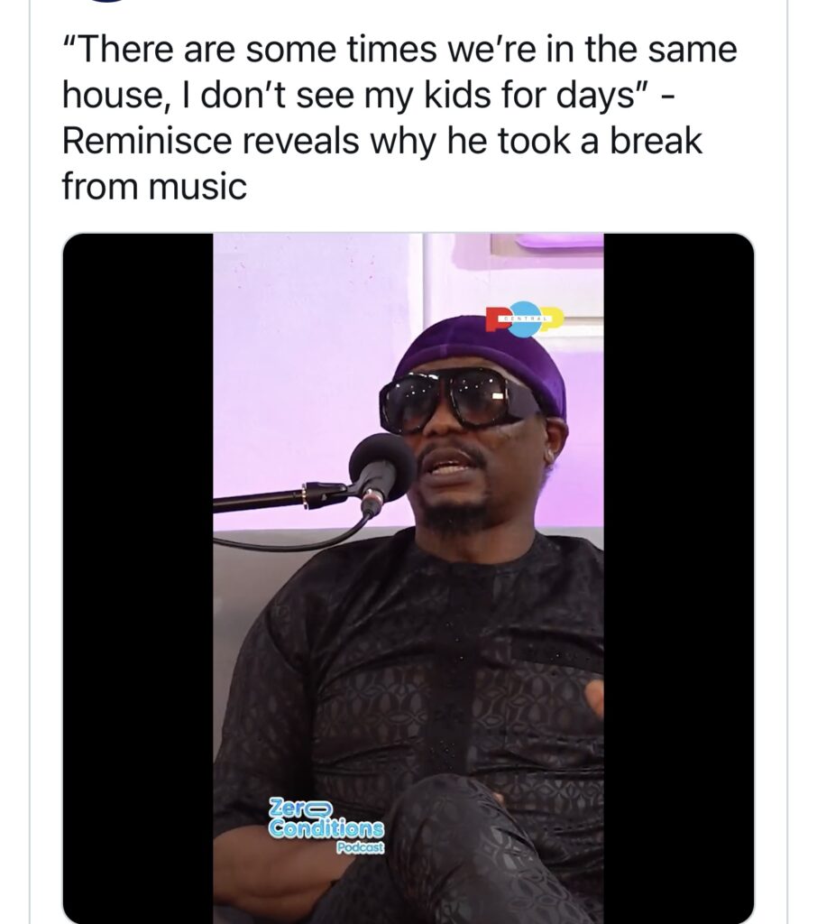 “Why I took a break from music” – Reminisce opens up