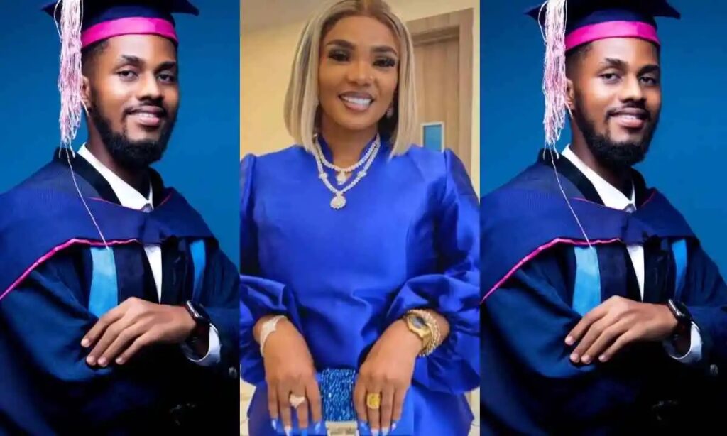 “Despite Being A Single Mother I Was Able To Raise You All”– Congratulations Pour In As As Iyabo Ojo Son Graduated From OOU