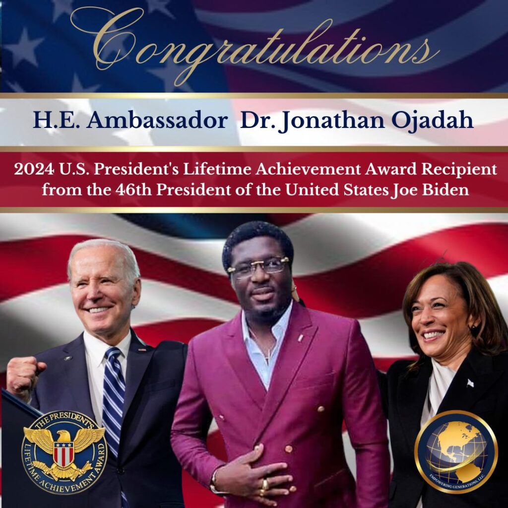 Global Applause as Jonathan Ojadah Bags US President’s Lifetime Achievement Award