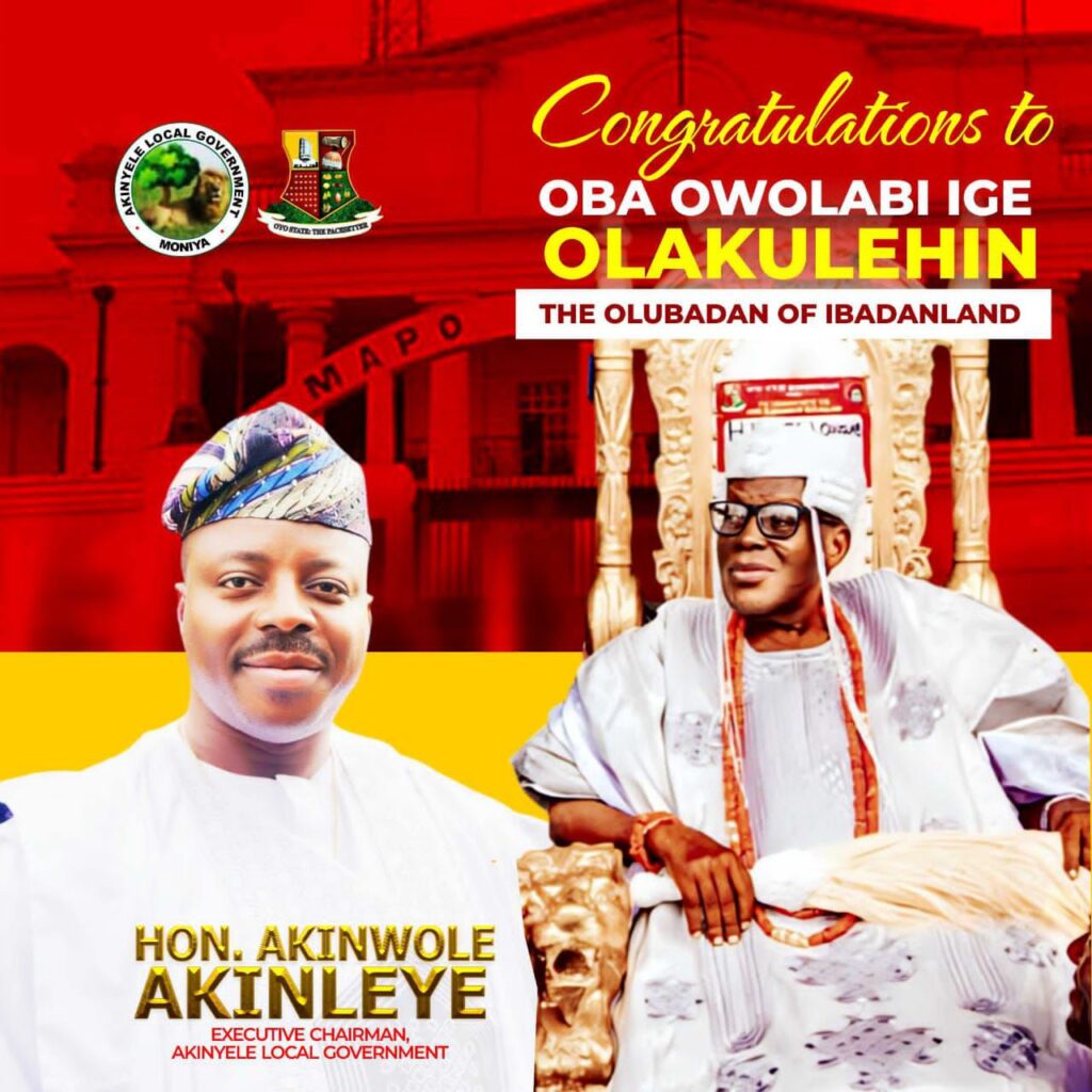 Olubadan Coronation: Hon Akinwole Akinleye Attends coronation ceremony and presentation of staff of office to the 43rd Olubadan of Ibadan, Congratulates Ibadan Indigenes.