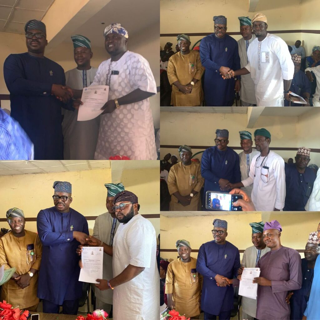 Akinyele Executive Chairman swear in Secretary, other Appointees, charge them to be upright and steadfast in discharging their Duties.