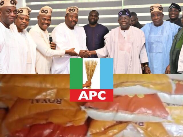 2027: APC’s Guber Candidate, Sharafadeen Alli, Senatorial Candidates Commence Rice Distribution to Oyo Traders