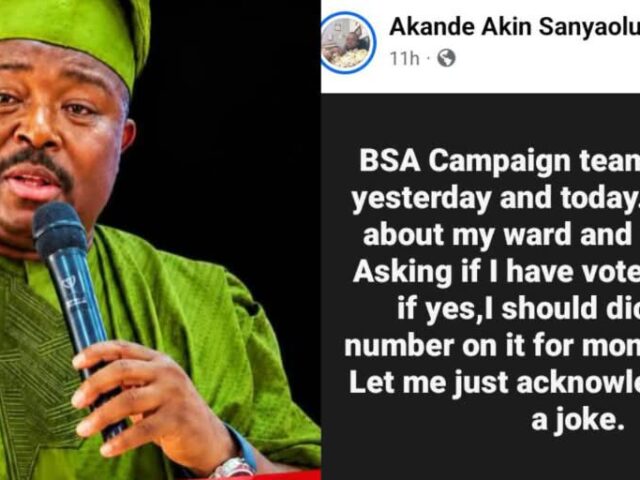 Oyo 2027: Facebook User Raises Alarm Over Alleged Solicitation Of PVC Numbers By BSA’s Campaign Team.